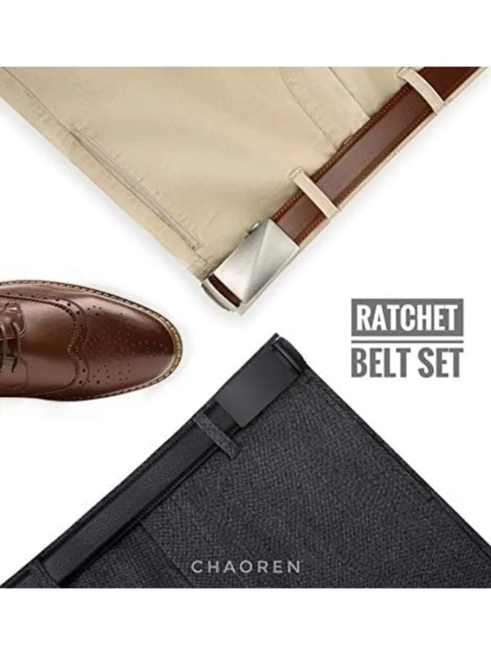 Men's Leather Ratchet Belt 2 Pack - Adjustable Fit, Stylish & Durable (35mm)
